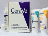 CeraVe 4-in-1 Skincare Essentials Set | Retinol Serum, Night Cream, Acne Cleanser & Mineral Sunscreen
